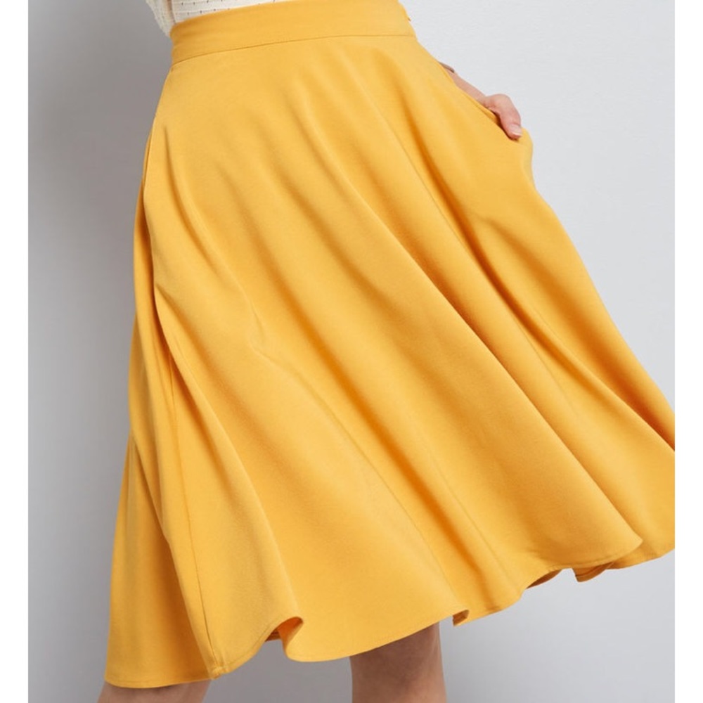 ModCloth A Line Skirt in Mustard